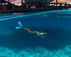 Besides being an Instagram star she is also a competitive swimmer.
